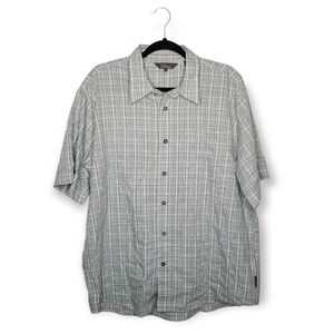 Royal Robbins plaid casual button down shirt short sleeves L